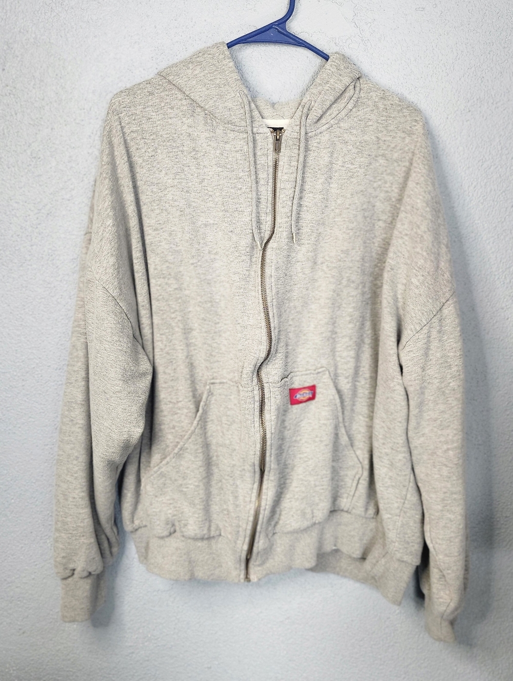 Dickies Light Gray Zip-Up Hoodie with Front Pockets